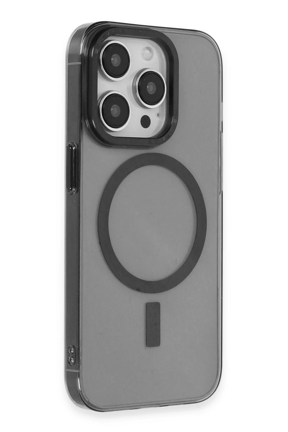Newface Apple iPhone 14 Pro Max Kılıf Anka PC Magneticsafe Sert Metal Kapak - Siyah