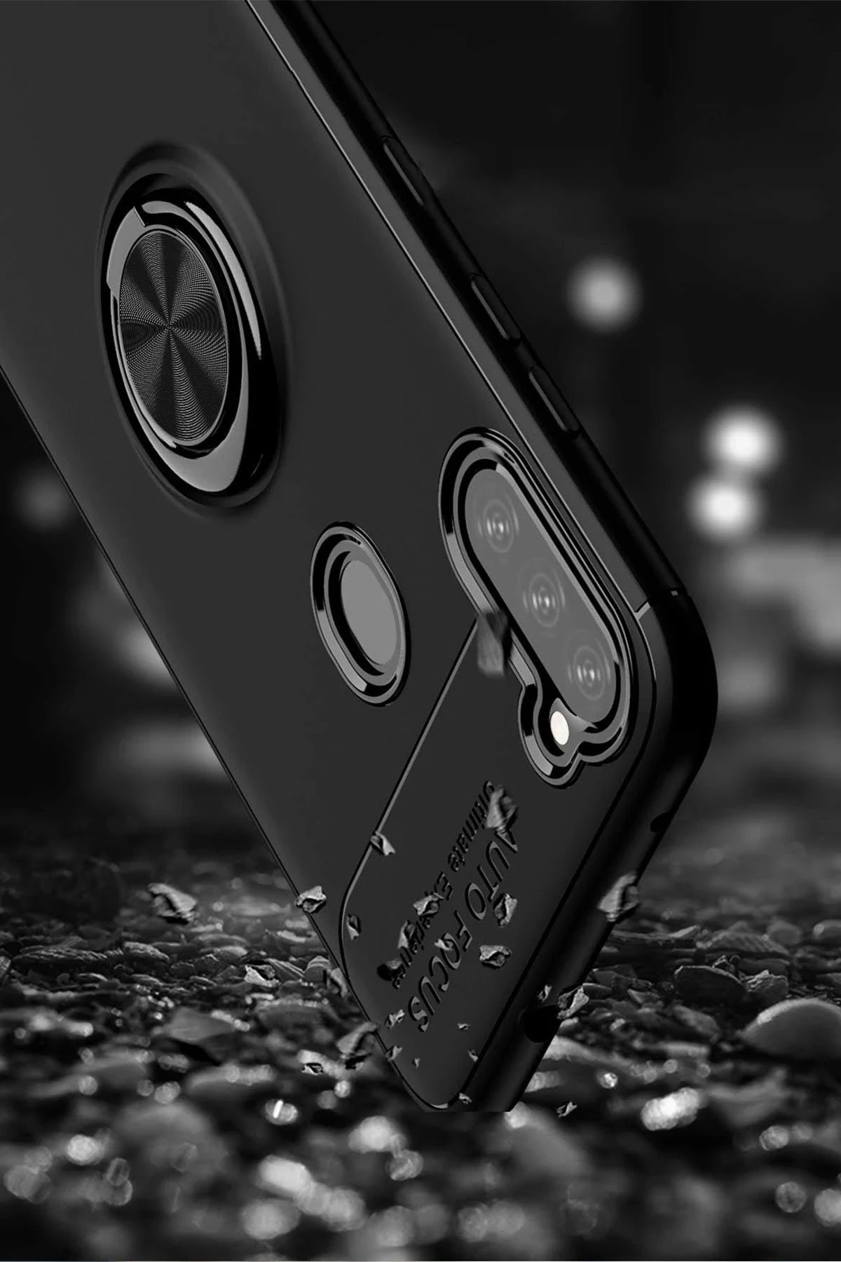 Newface Samsung Galaxy A11 Kılıf Range Yüzüklü Silikon - Siyah-Kırmızı — görsel 7