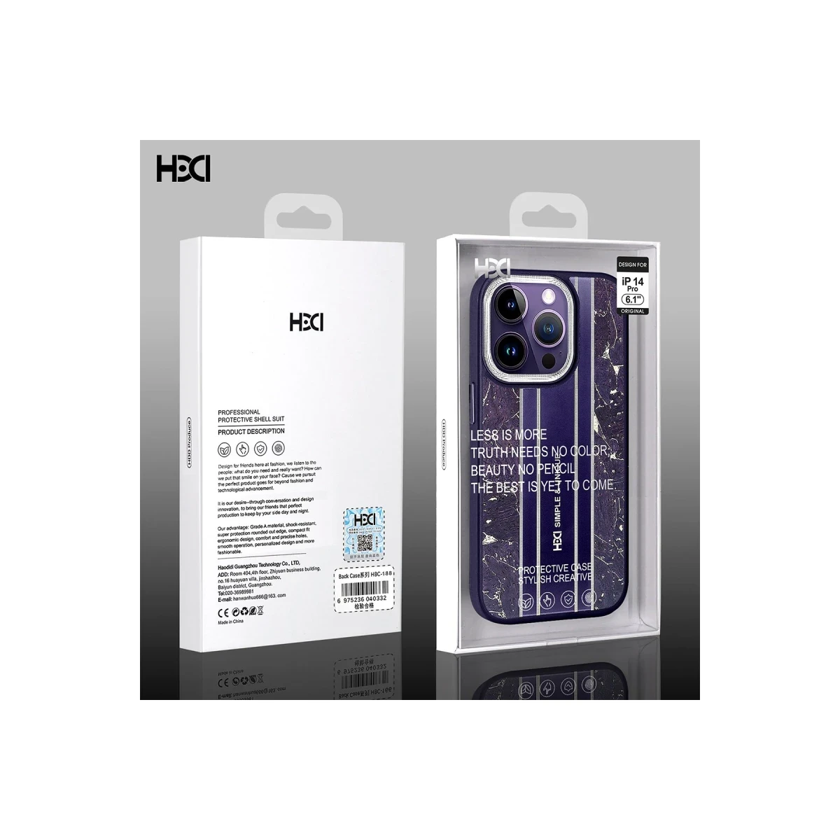 HDD Apple iPhone 14 Pro Kılıf HBC-188 Astra Kapak - Derin Mor