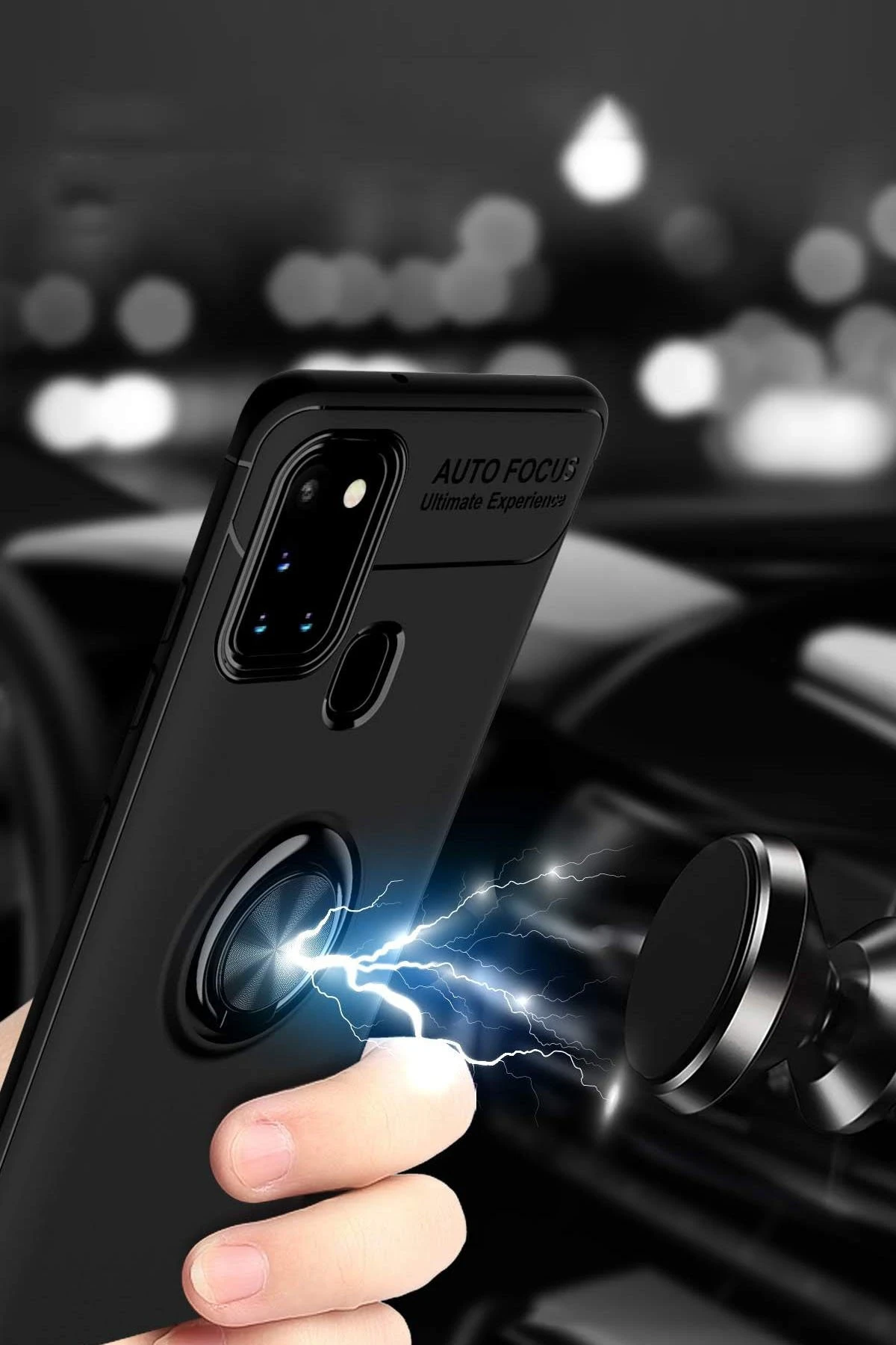 Newface Samsung Galaxy M31 Kılıf Range Yüzüklü Silikon - Siyah — görsel 5
