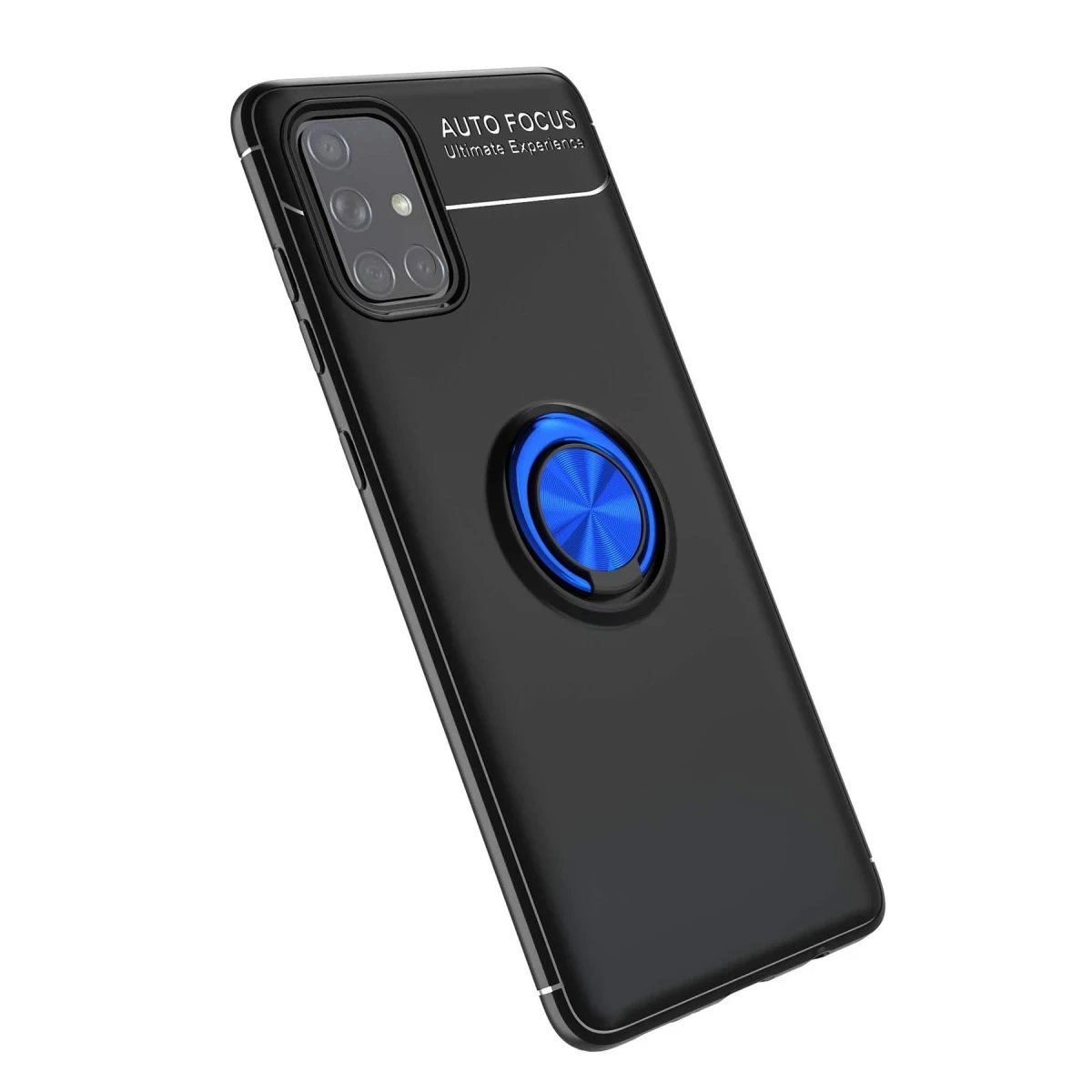 Newface Samsung Galaxy A71 Kılıf Range Yüzüklü Silikon - Siyah-Mavi — görsel 9