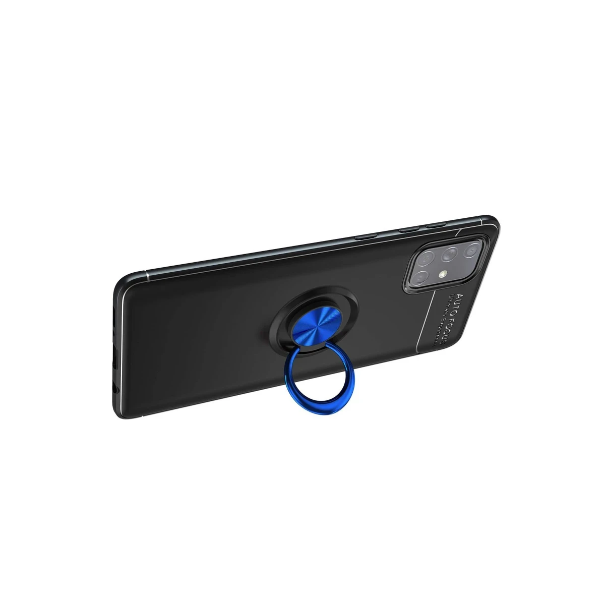 Newface Samsung Galaxy A71 Kılıf Range Yüzüklü Silikon - Siyah-Mavi — görsel 10