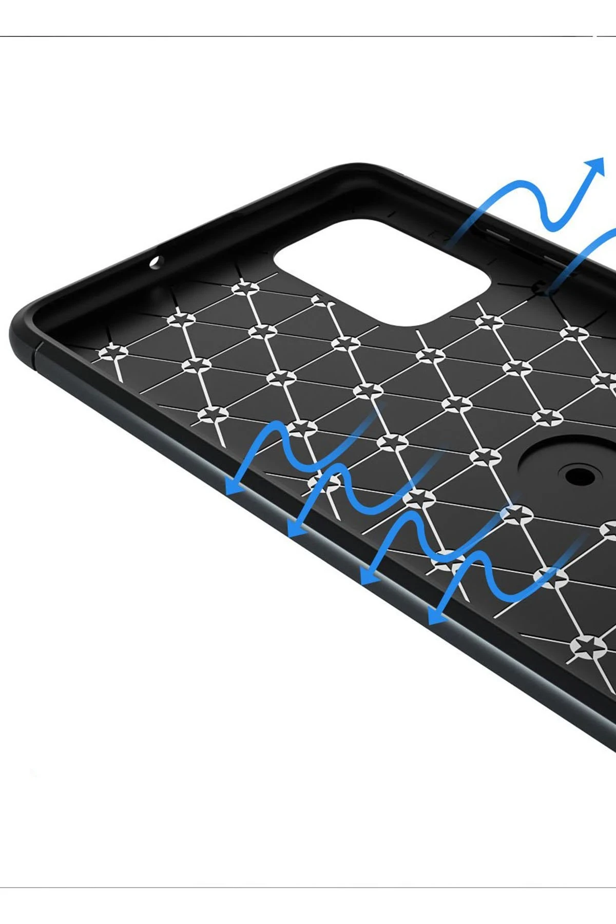 Newface Samsung Galaxy A71 Kılıf Range Yüzüklü Silikon - Siyah-Mavi — görsel 7