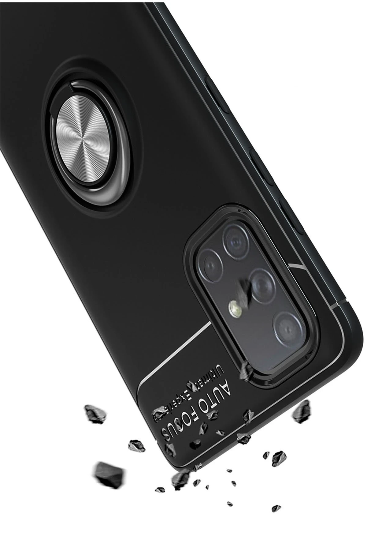 Newface Samsung Galaxy M31S Kılıf Range Yüzüklü Silikon - Siyah — görsel 4
