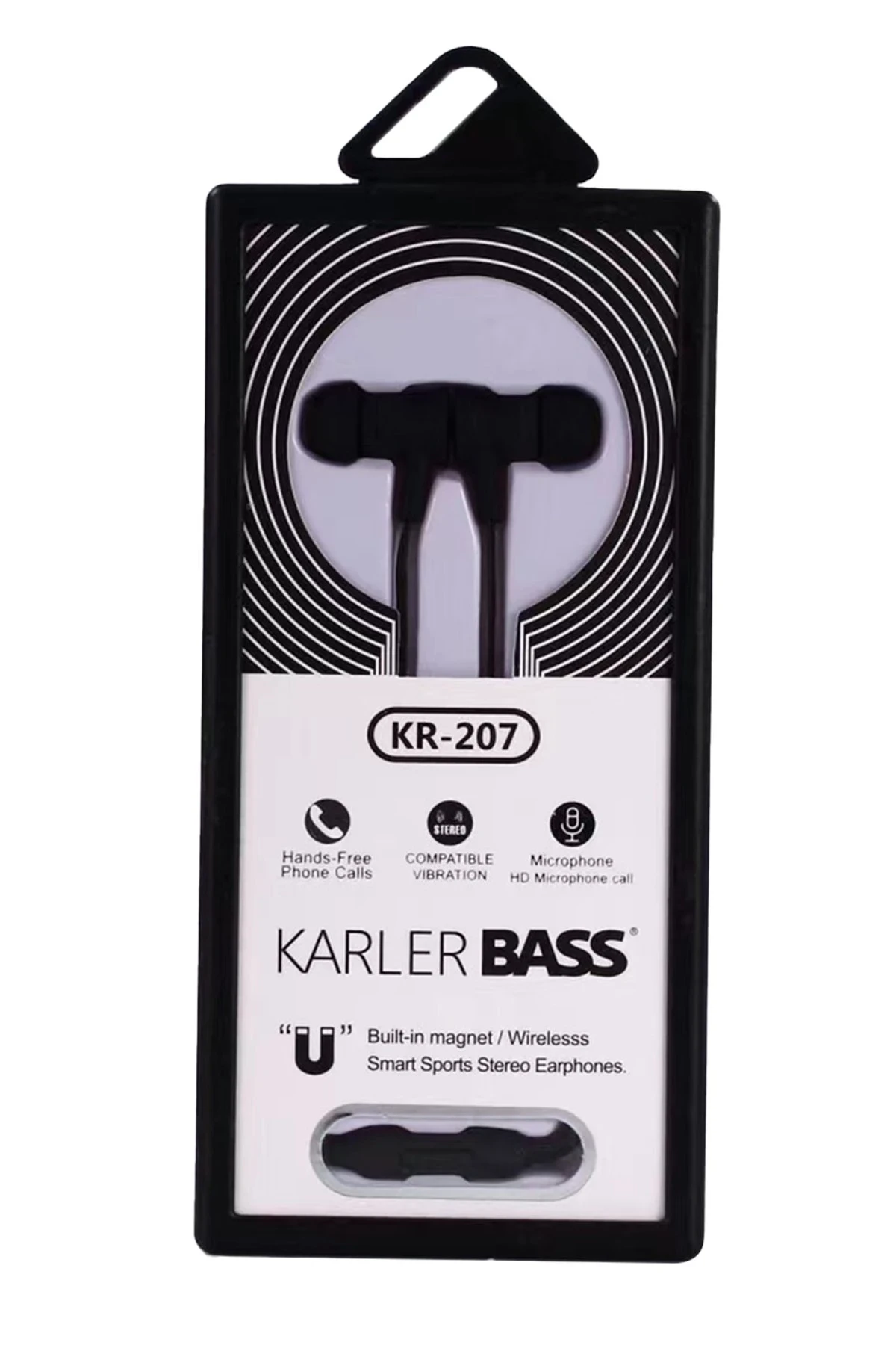 Karler Bass KR-207 Mıknatıslı Kablolu Kulaklık - Siyah