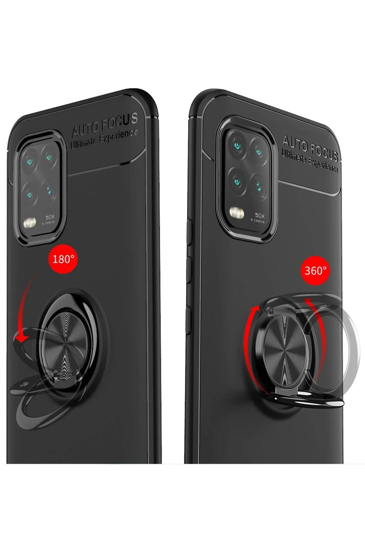 Newface Xiaomi Mi 10 Lite Kılıf Range Yüzüklü Silikon - Siyah — görsel 4