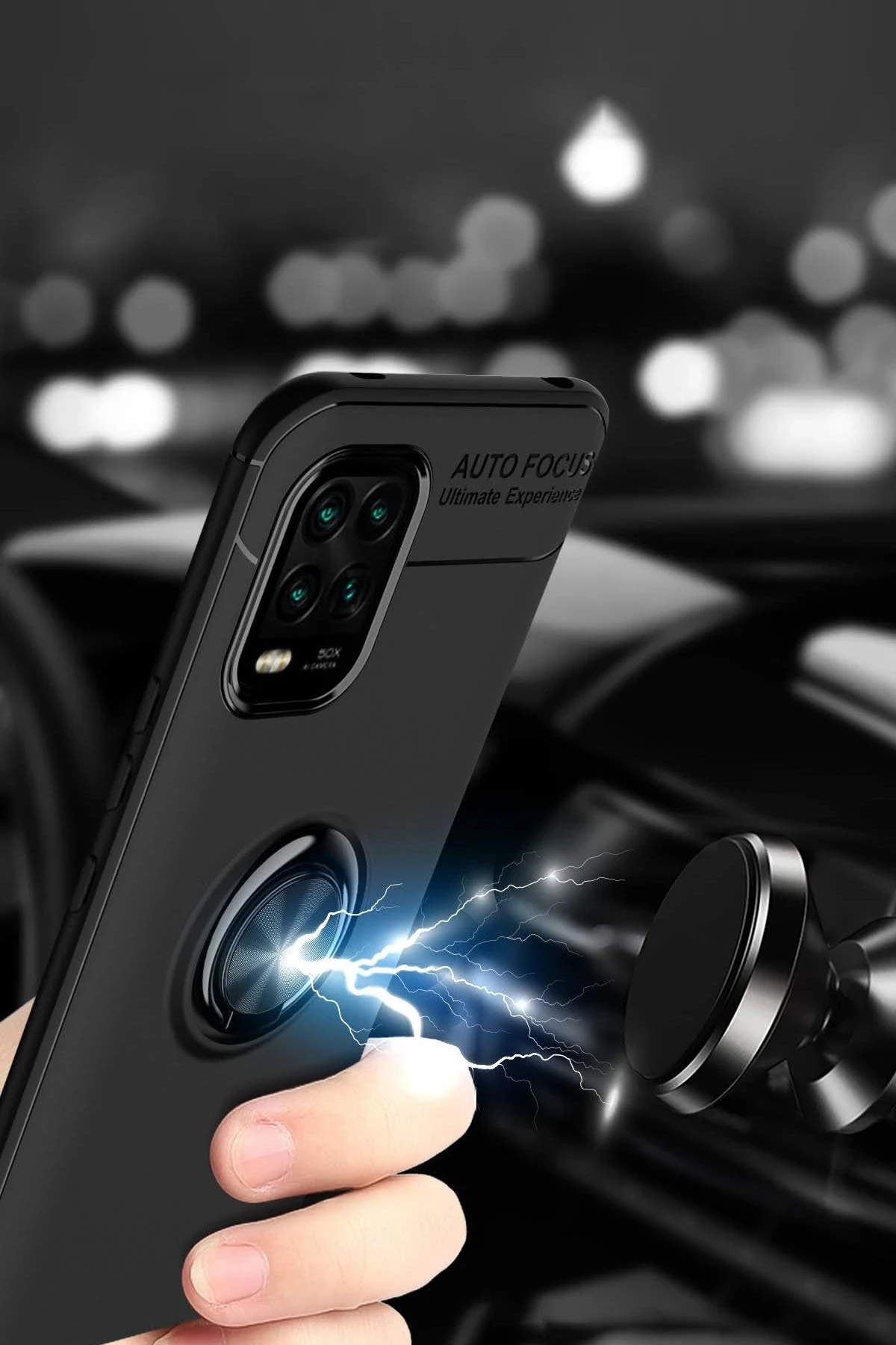 Newface Xiaomi Mi 10 Lite Kılıf Range Yüzüklü Silikon - Siyah — görsel 5