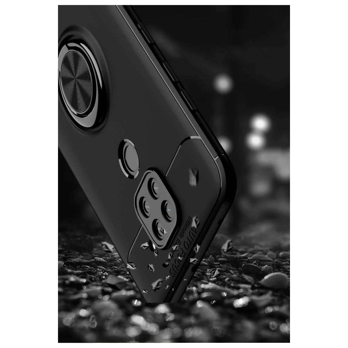 Newface Xiaomi Redmi Note 9 Kılıf Range Yüzüklü Silikon - Siyah-Gold — görsel 9