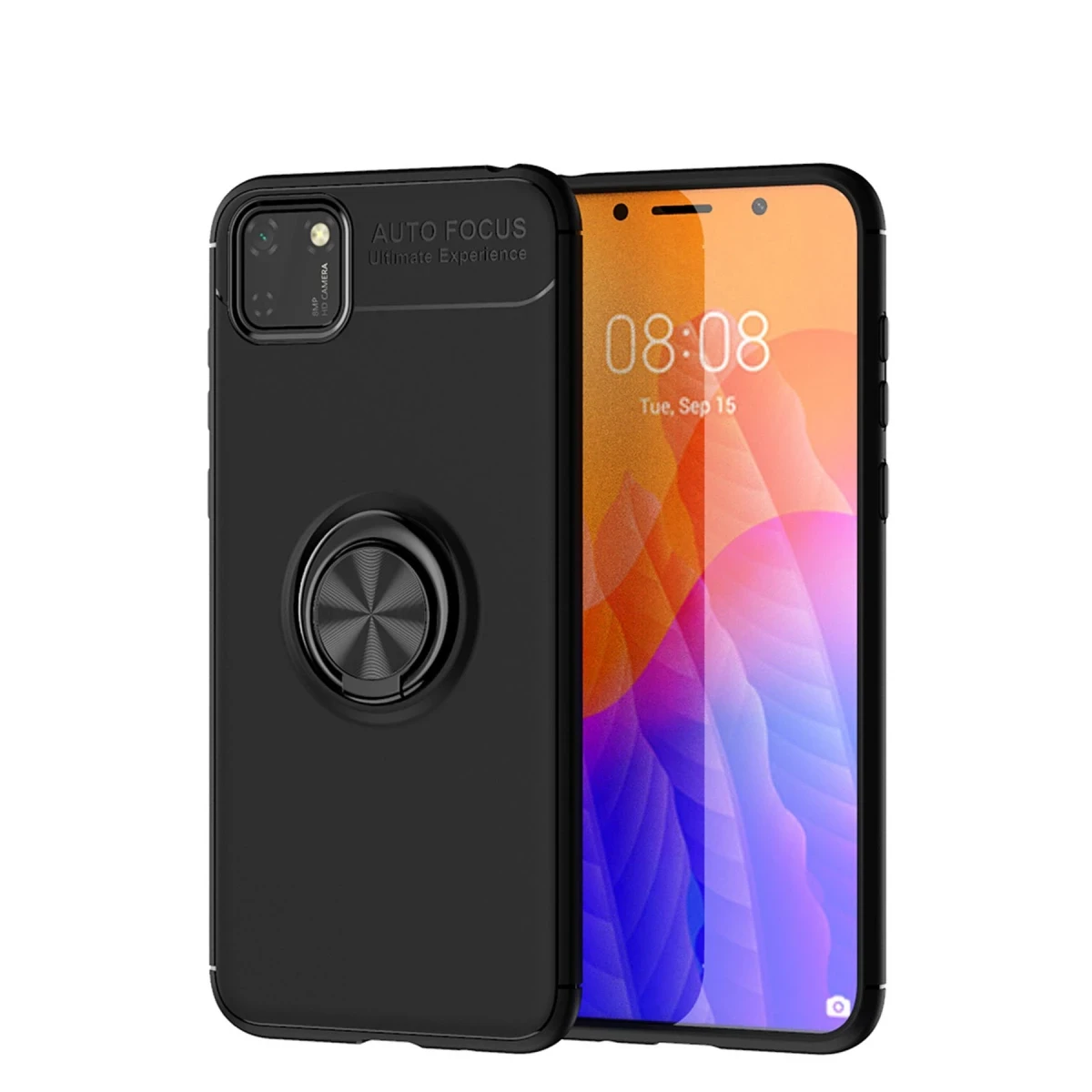 Newface Huawei Y5P Kılıf Range Yüzüklü Silikon - Siyah — görsel 5