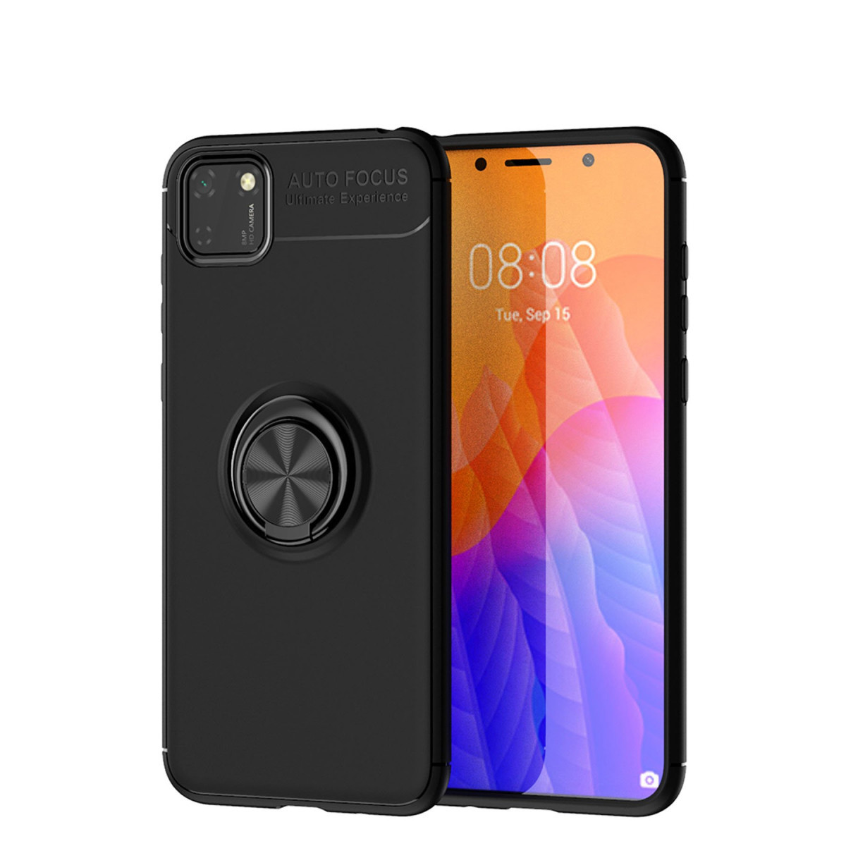 Newface Huawei Y5P Kılıf Range Yüzüklü Silikon - Siyah — görsel 9