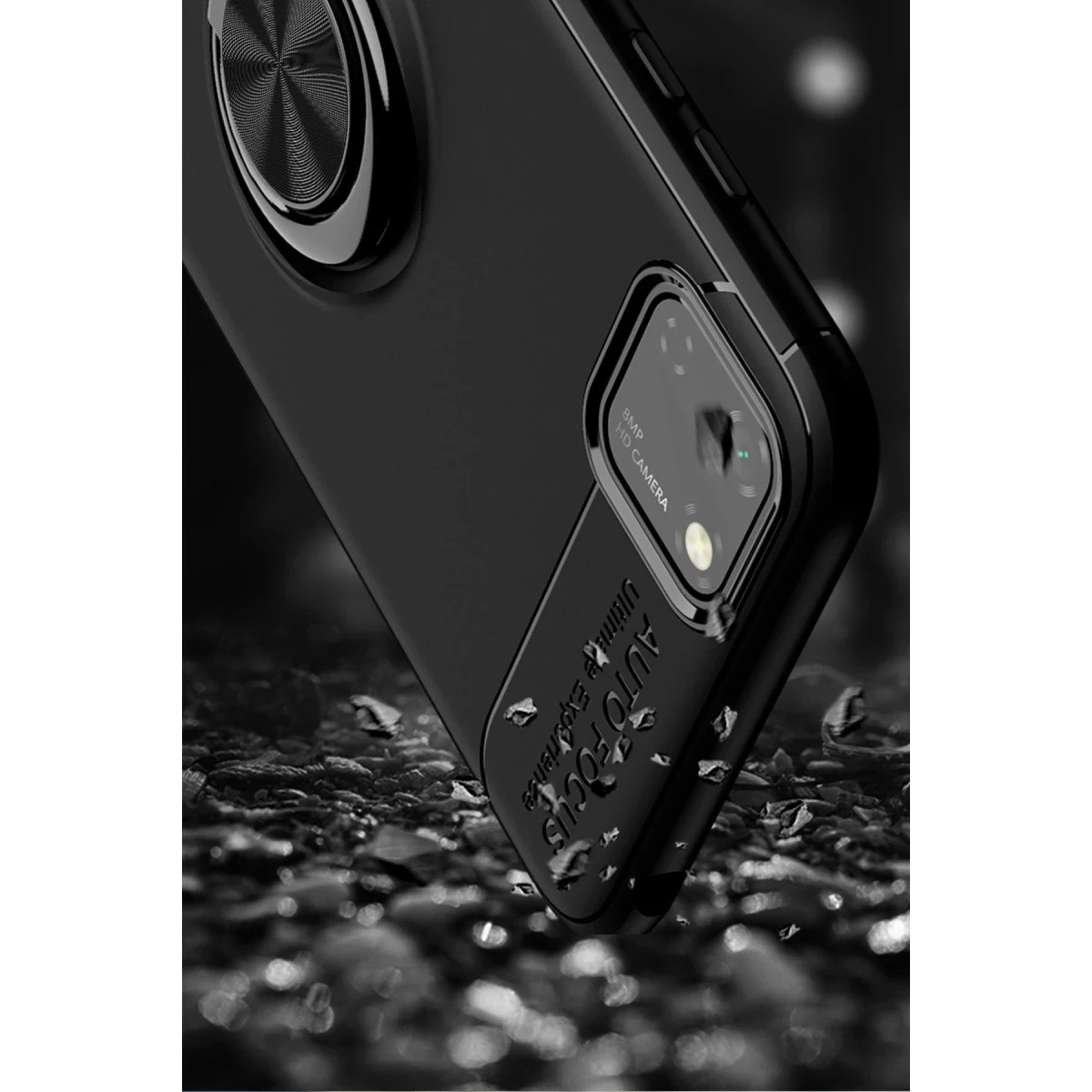 Newface Huawei Y5P Kılıf Range Yüzüklü Silikon - Siyah — görsel 7