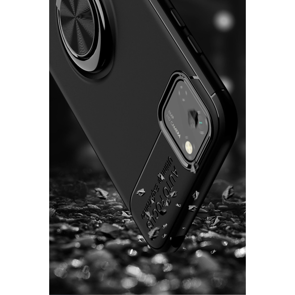 Newface Huawei Y5P Kılıf Range Yüzüklü Silikon - Siyah — görsel 11