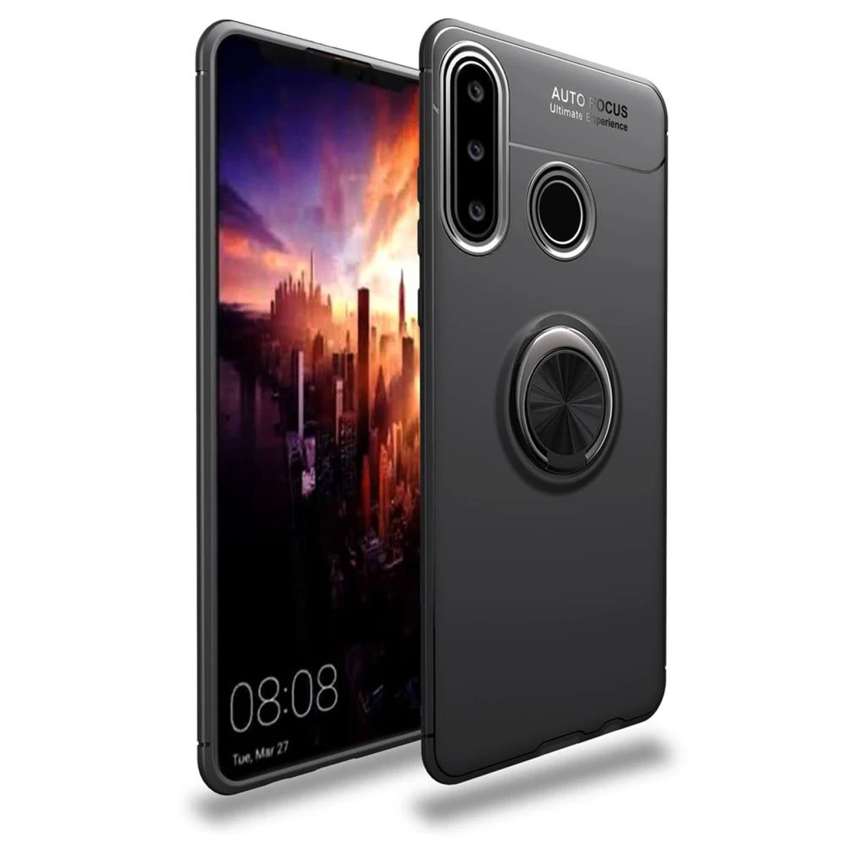 Newface Huawei Y6P Kılıf Range Yüzüklü Silikon - Siyah — görsel 6