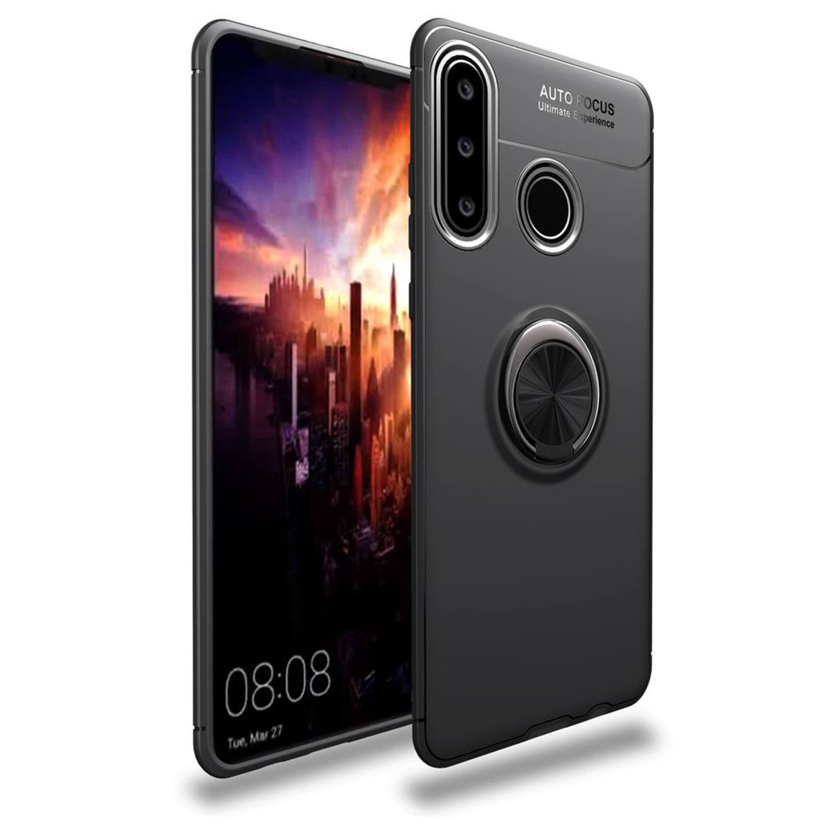 Newface Huawei Y6P Kılıf Range Yüzüklü Silikon - Siyah — görsel 11