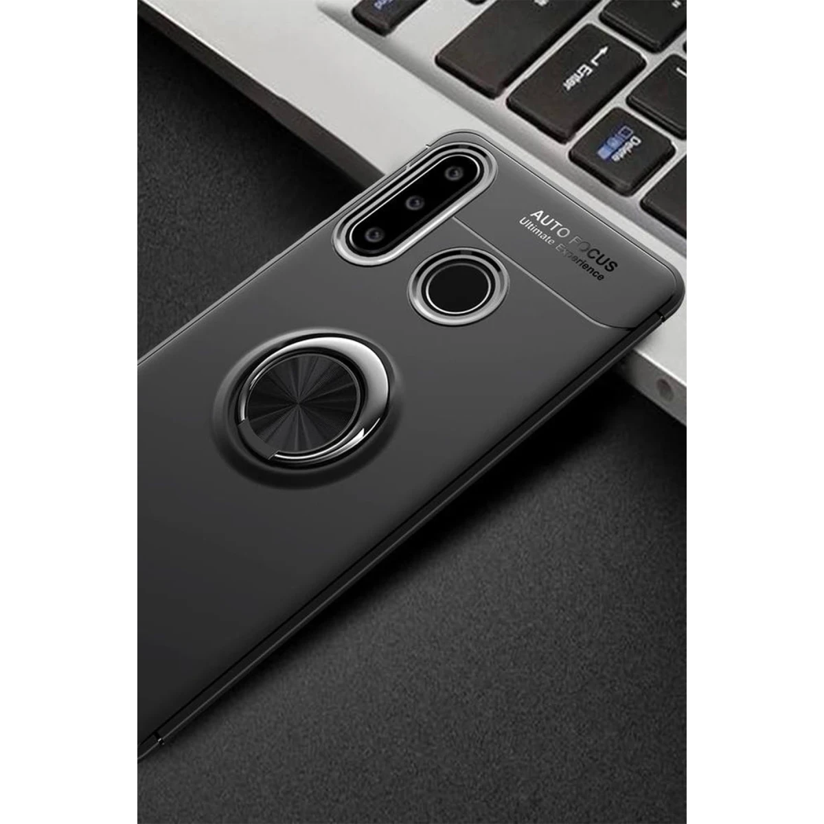 Newface Huawei Y6P Kılıf Range Yüzüklü Silikon - Siyah — görsel 7
