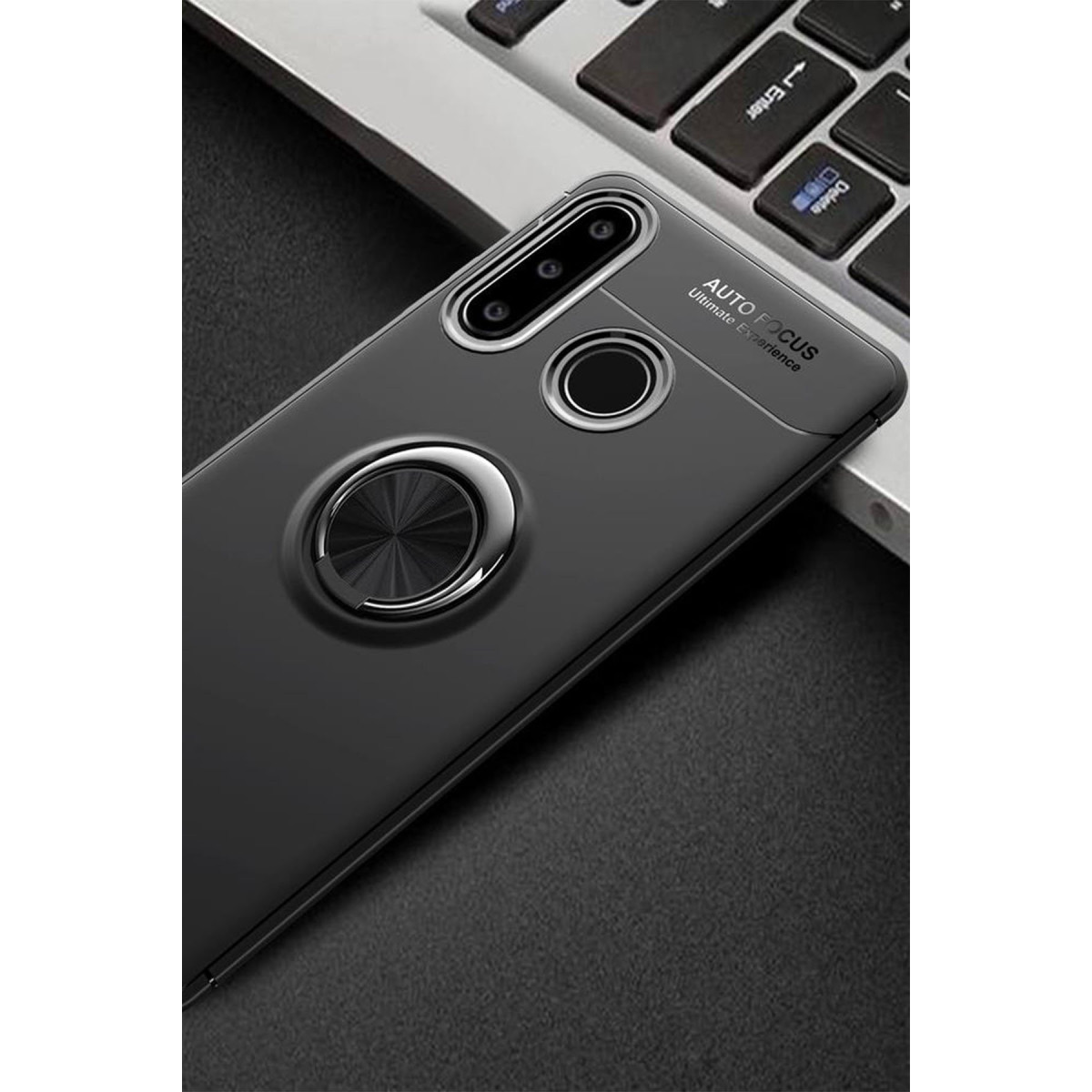 Newface Huawei Y6P Kılıf Range Yüzüklü Silikon - Siyah — görsel 12