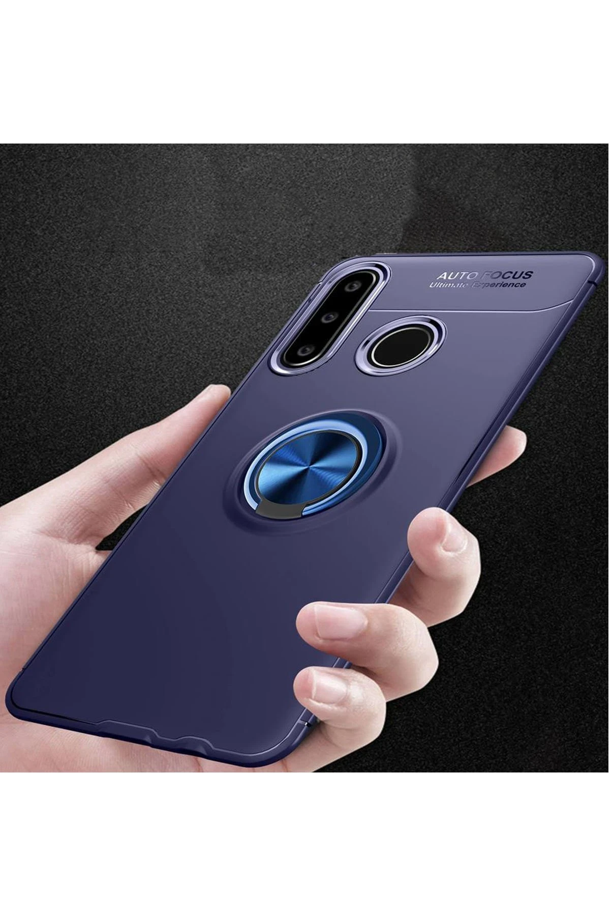 Newface Huawei Y6P Kılıf Range Yüzüklü Silikon - Mavi