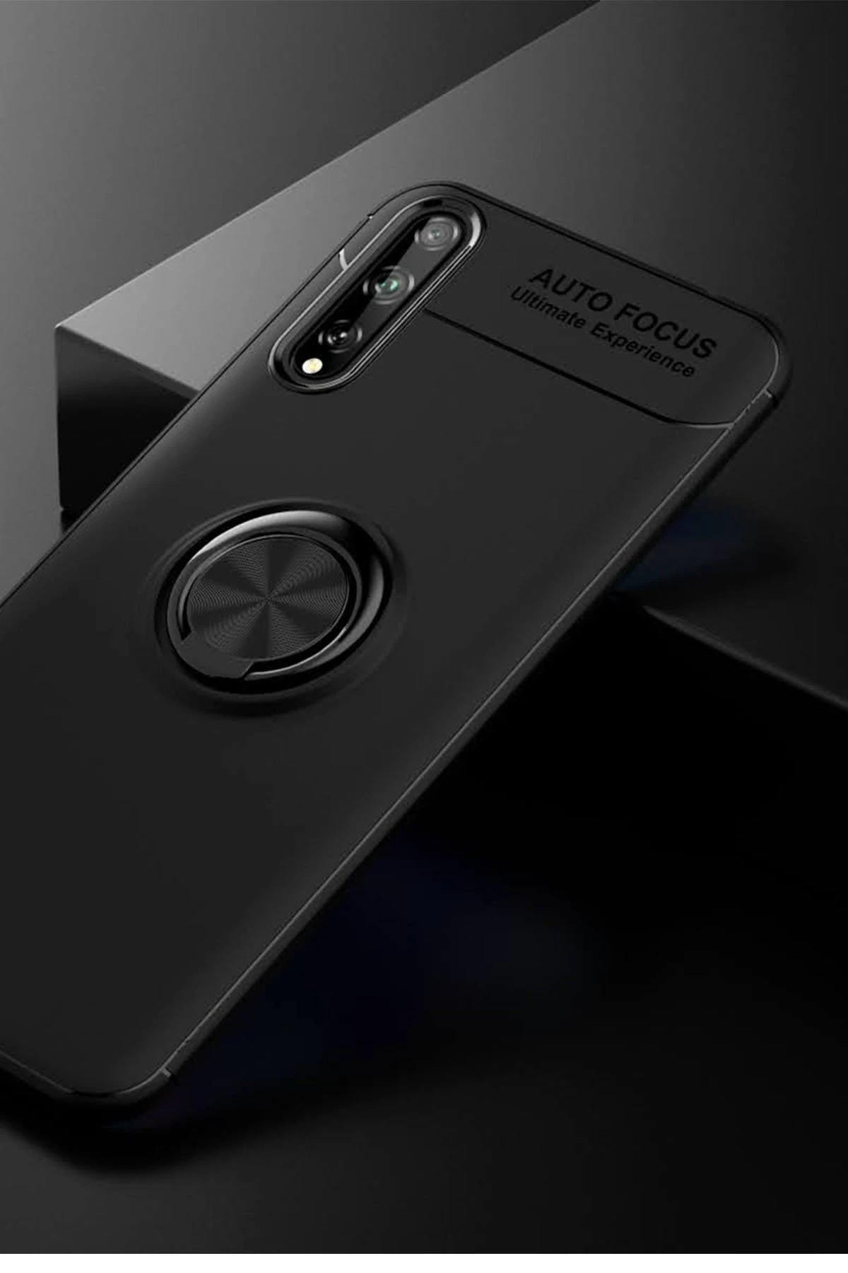 Newface Huawei P Smart S Kılıf Range Yüzüklü Silikon - Siyah — görsel 2