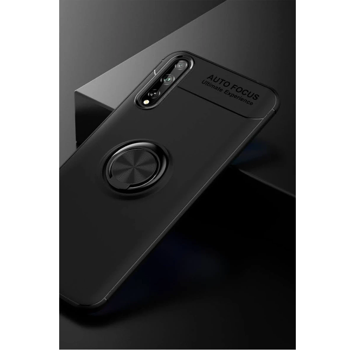 Newface Huawei P Smart S Kılıf Range Yüzüklü Silikon - Siyah — görsel 10
