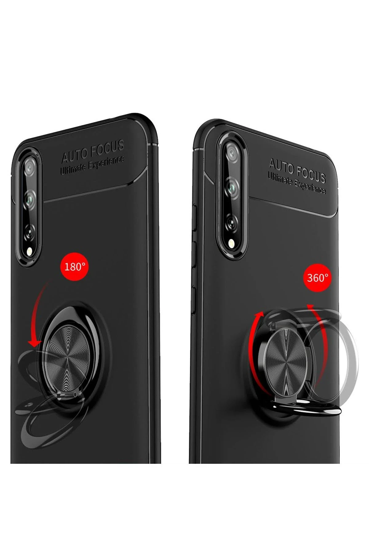 Newface Huawei P Smart S Kılıf Range Yüzüklü Silikon - Siyah — görsel 3
