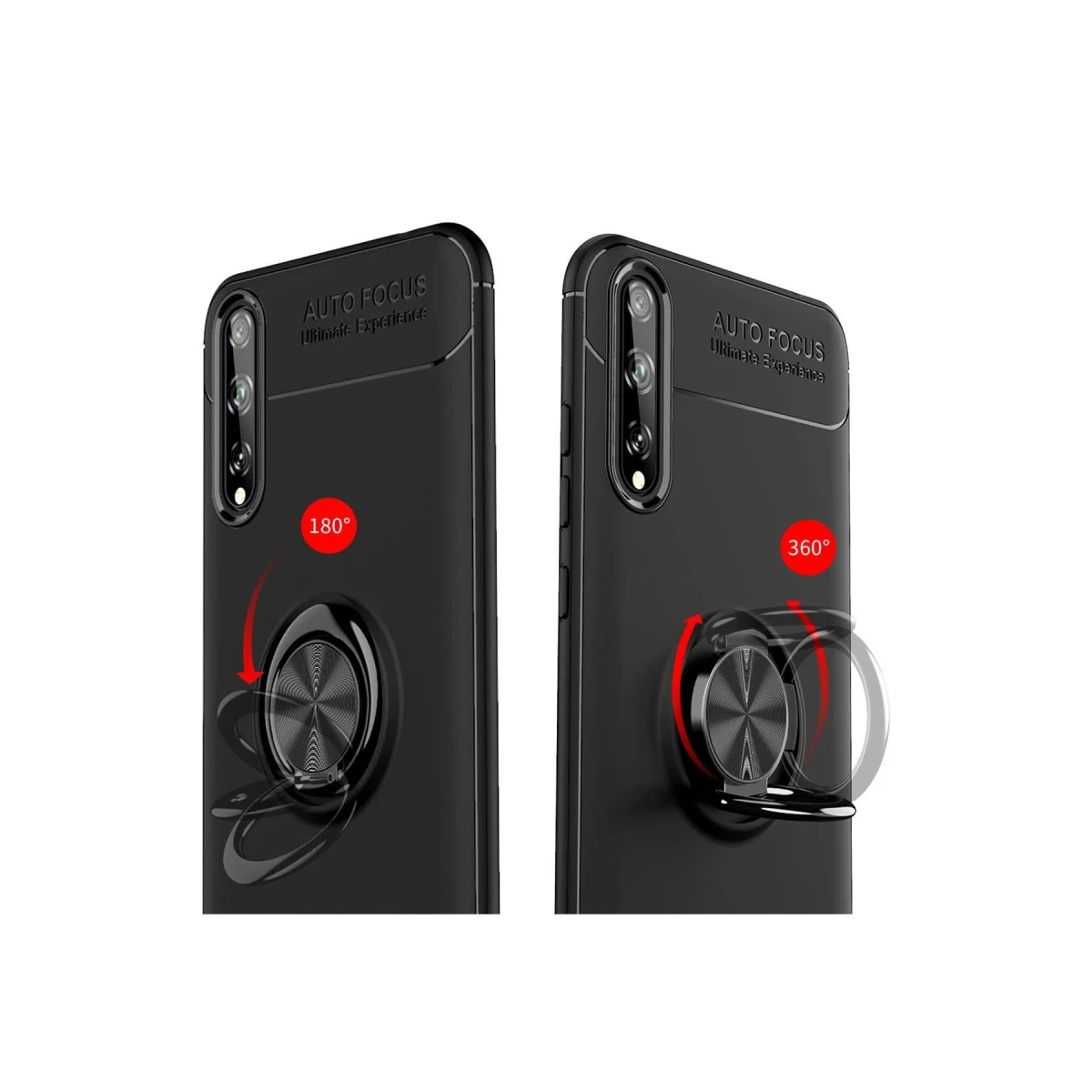 Newface Huawei P Smart S Kılıf Range Yüzüklü Silikon - Siyah — görsel 11