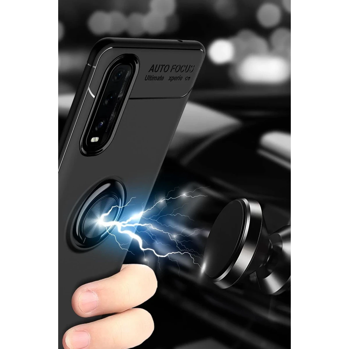 Newface Oppo Find X2 Kılıf Range Yüzüklü Silikon - Siyah — görsel 10