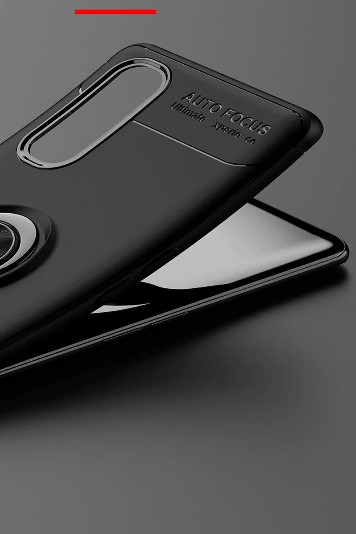 Newface Oppo Find X2 Kılıf Range Yüzüklü Silikon - Siyah-Gold