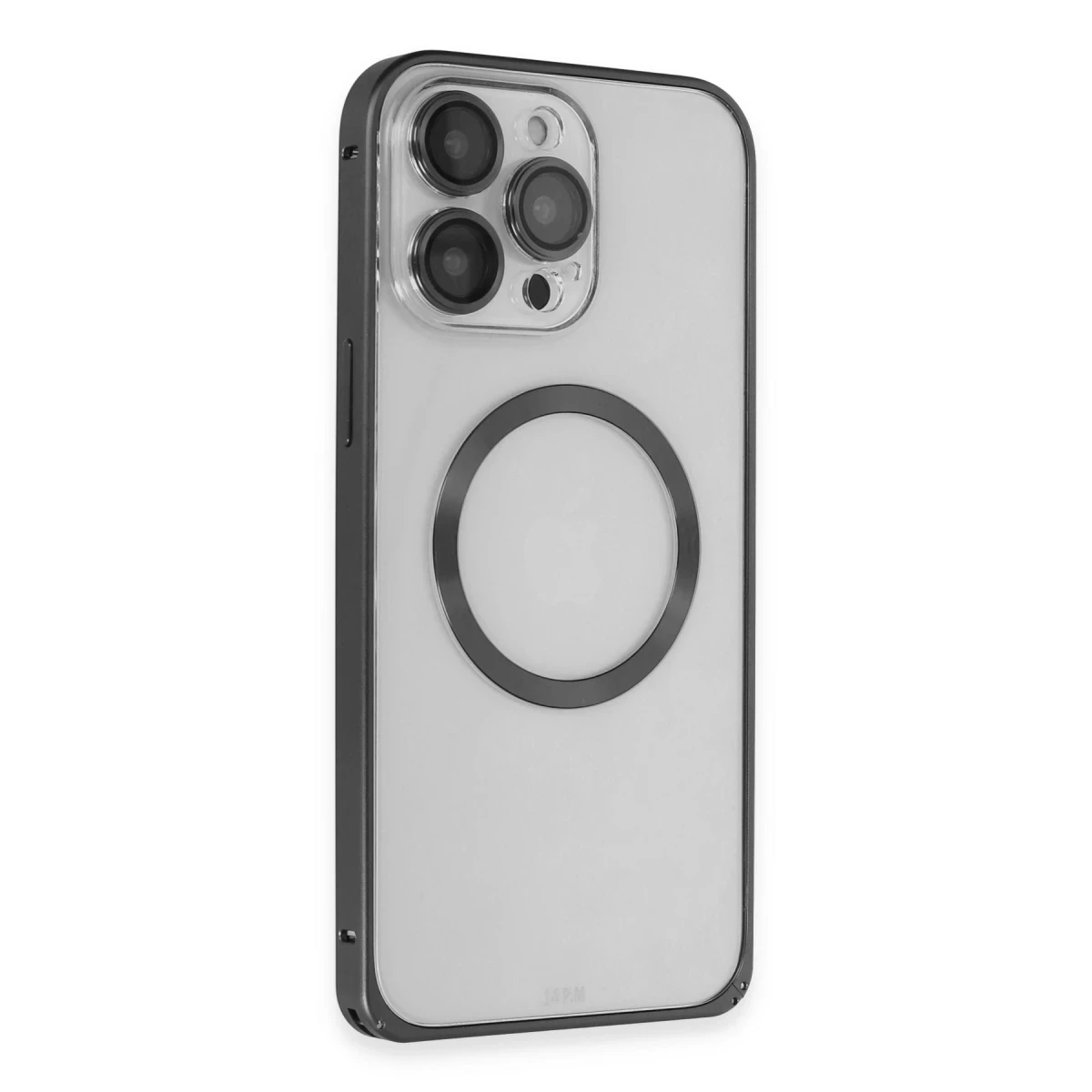 Joko Apple iPhone 15 Pro Kılıf Metal Bumper Magneticsafe Kapak - Siyah — görsel 7