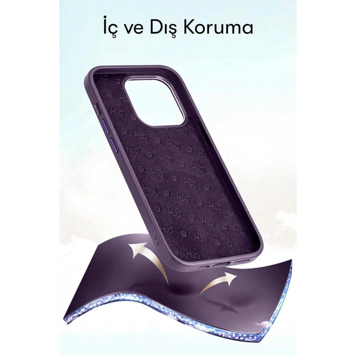 HDD Apple iPhone 14 Pro Max Kılıf HBC-190 Kolaj Kapak - Lacivert