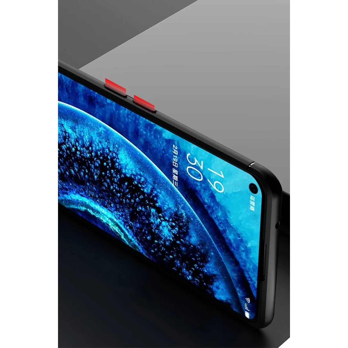 Newface Oppo Find X2 Kılıf Range Yüzüklü Silikon - Mavi