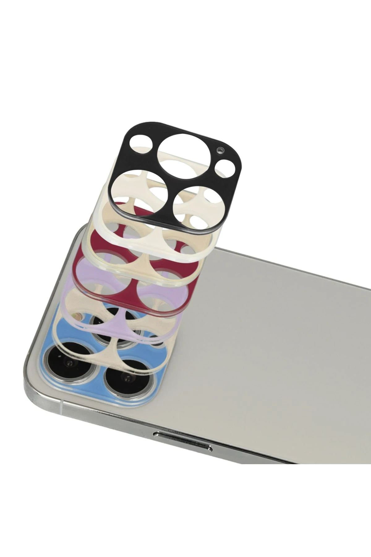Newface Apple iPhone 13 Pro Max Rainbow Kamera Lens Koruma Cam - Siyah — görsel 2