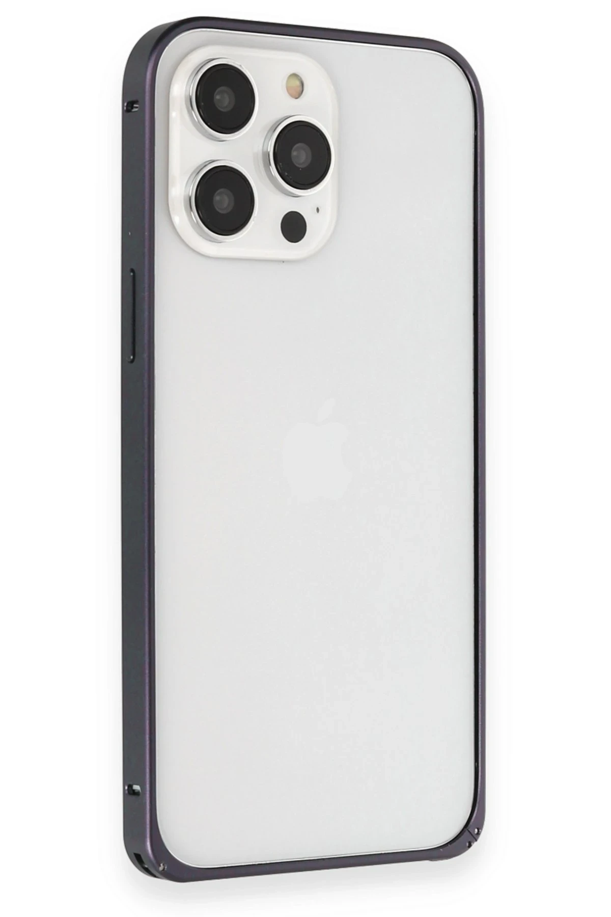Joko iPhone 15 Pro Max Kılıf Metal Bumper Magneticsafe Kapak - Lacivert