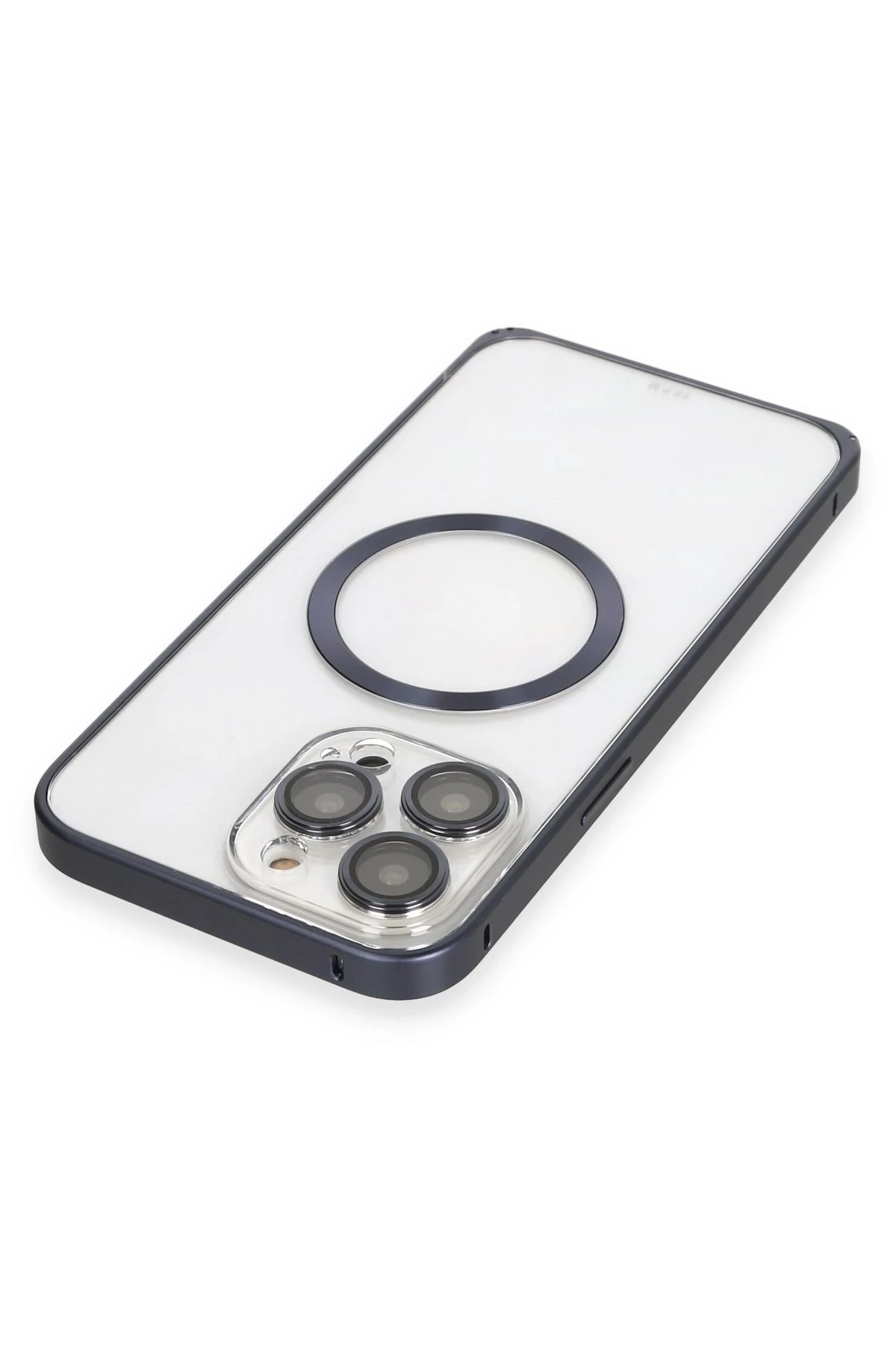 Joko iPhone 15 Pro Max Kılıf Metal Bumper Magneticsafe Kapak - Lacivert