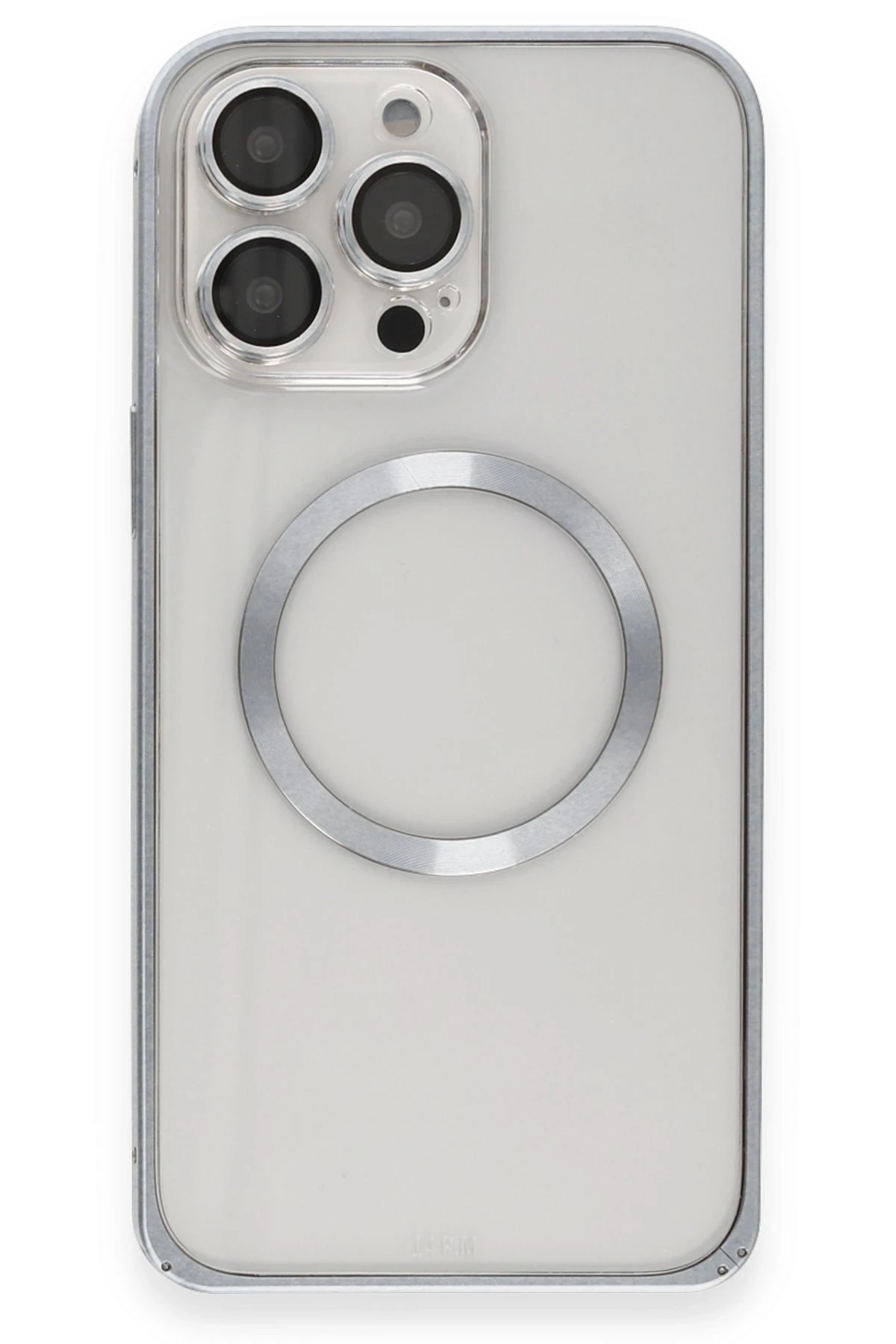 Joko iPhone 15 Pro Max Kılıf Metal Bumper Magneticsafe Kapak - Gri