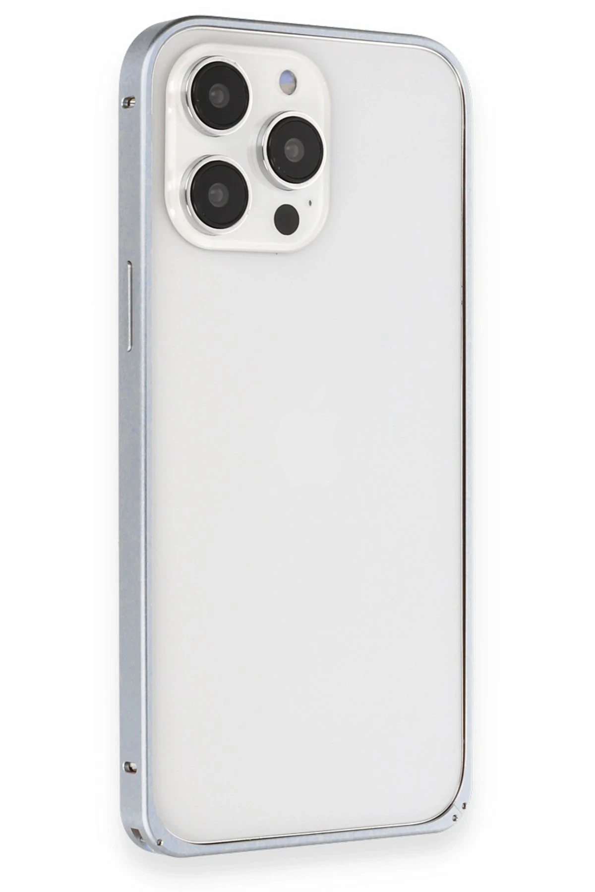 Joko iPhone 15 Pro Max Kılıf Metal Bumper Magneticsafe Kapak - Gri
