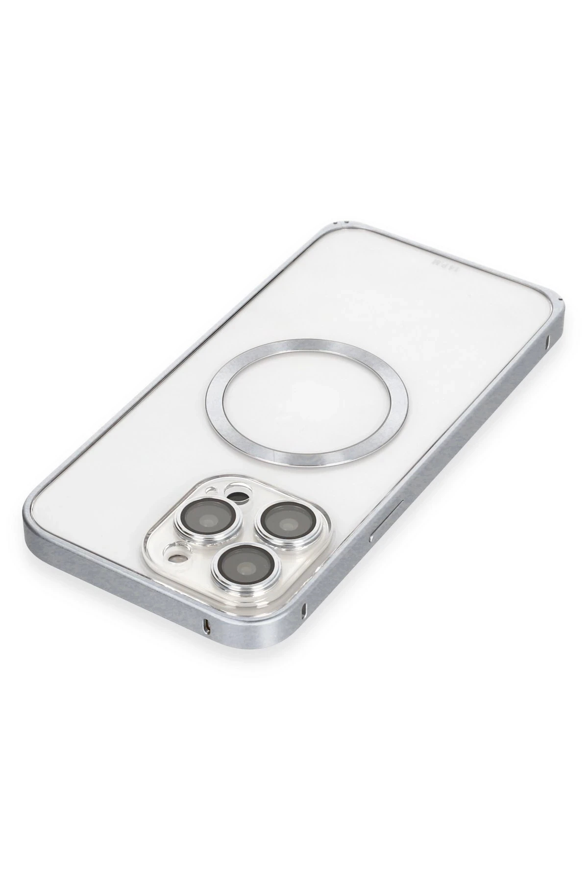 Joko iPhone 15 Pro Max Kılıf Metal Bumper Magneticsafe Kapak - Gri