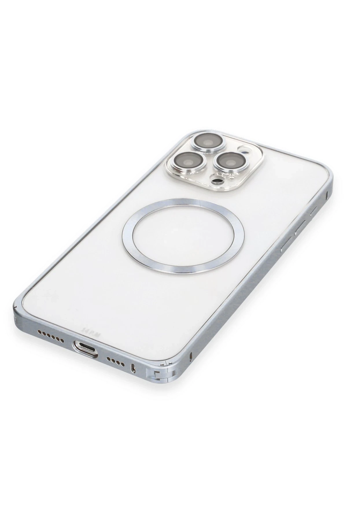 Joko iPhone 15 Pro Max Kılıf Metal Bumper Magneticsafe Kapak - Gri