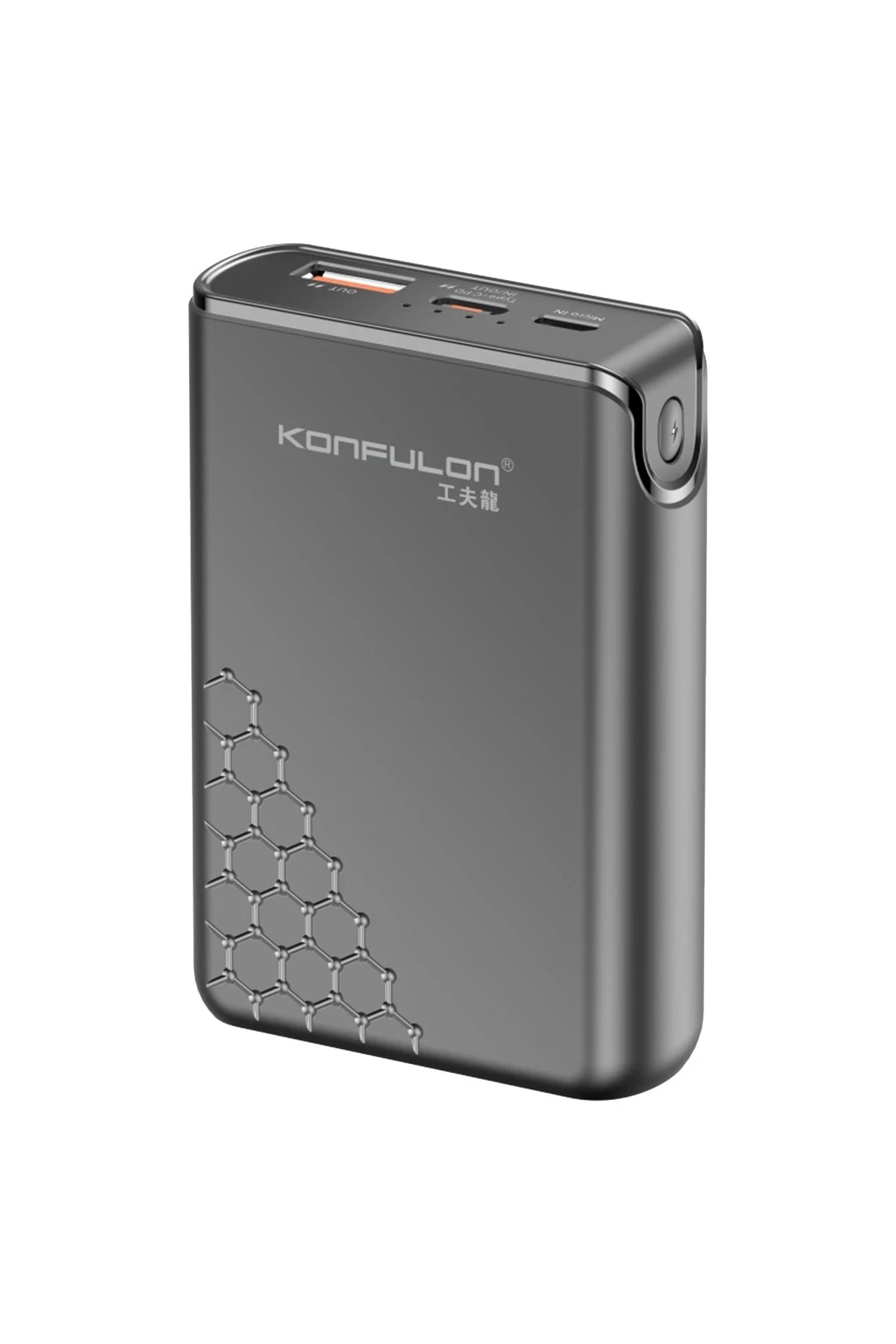 Konfulon A6Q 22.5W Usb 3.0 ve 20W Type-C Çıkışlı 10.000 mAh PD Powerbank - Siyah
