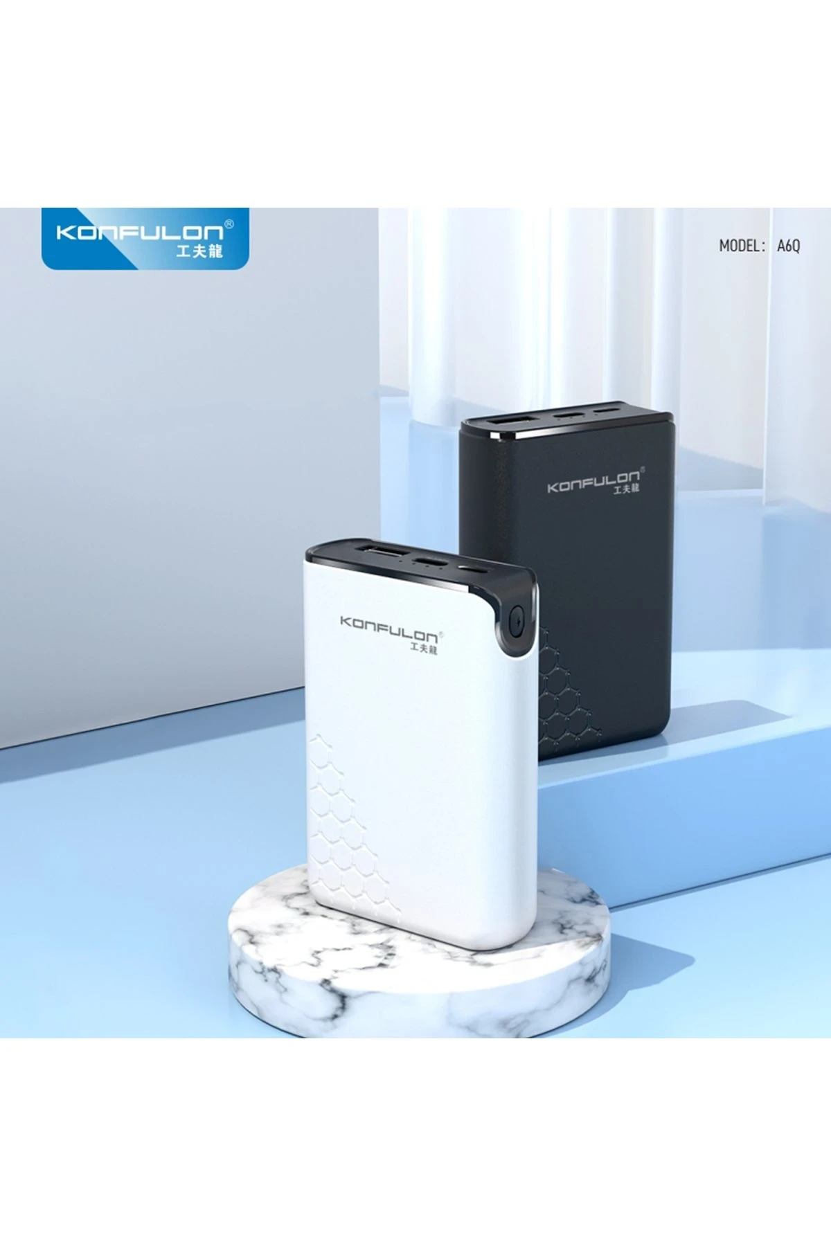 Konfulon A6Q 22.5W Usb 3.0 ve 20W Type-C Çıkışlı 10.000 mAh PD Powerbank - Siyah — görsel 10