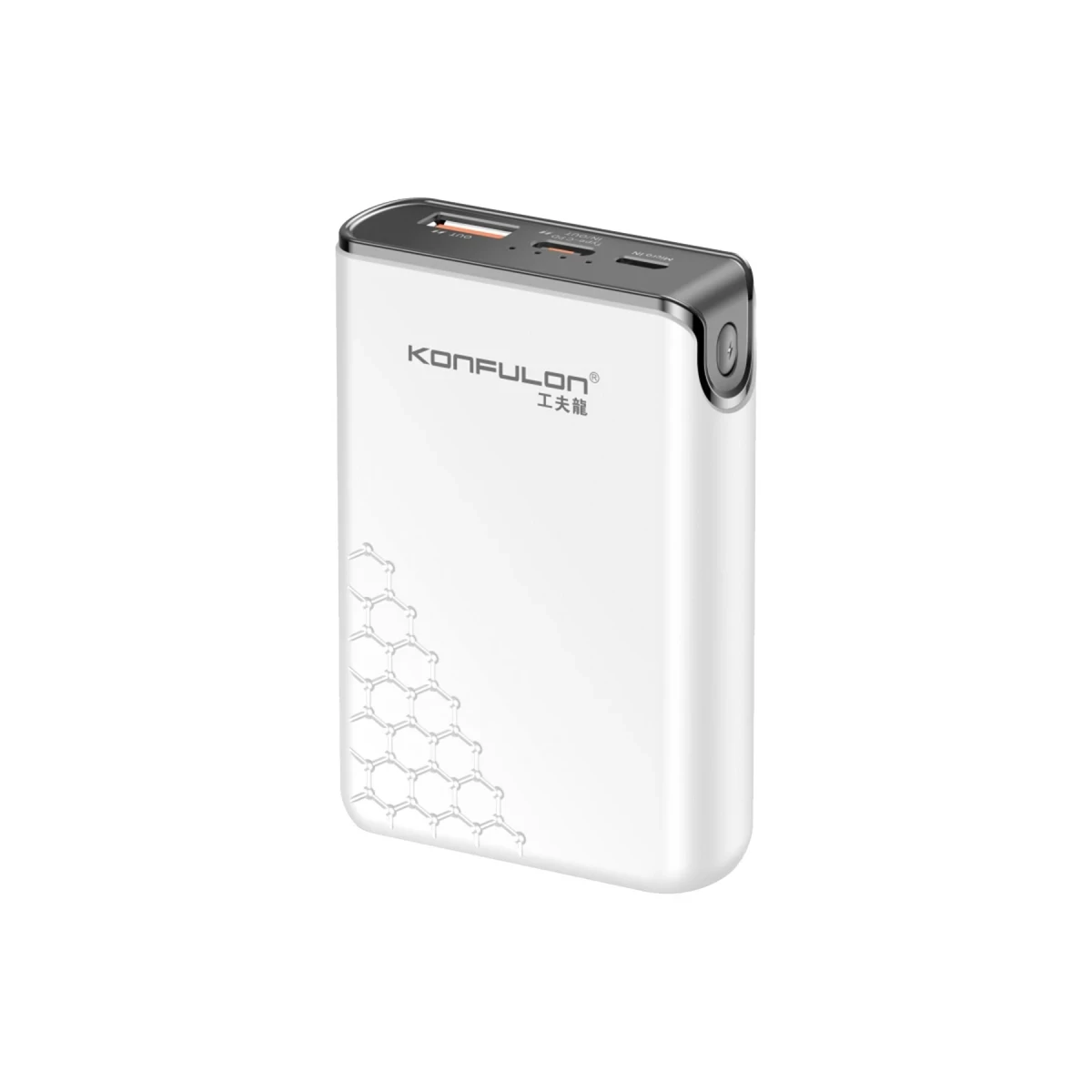 Konfulon A6Q 22.5W Usb 3.0 ve 20W Type-C Çıkışlı 10.000 mAh PD Powerbank - Beyaz