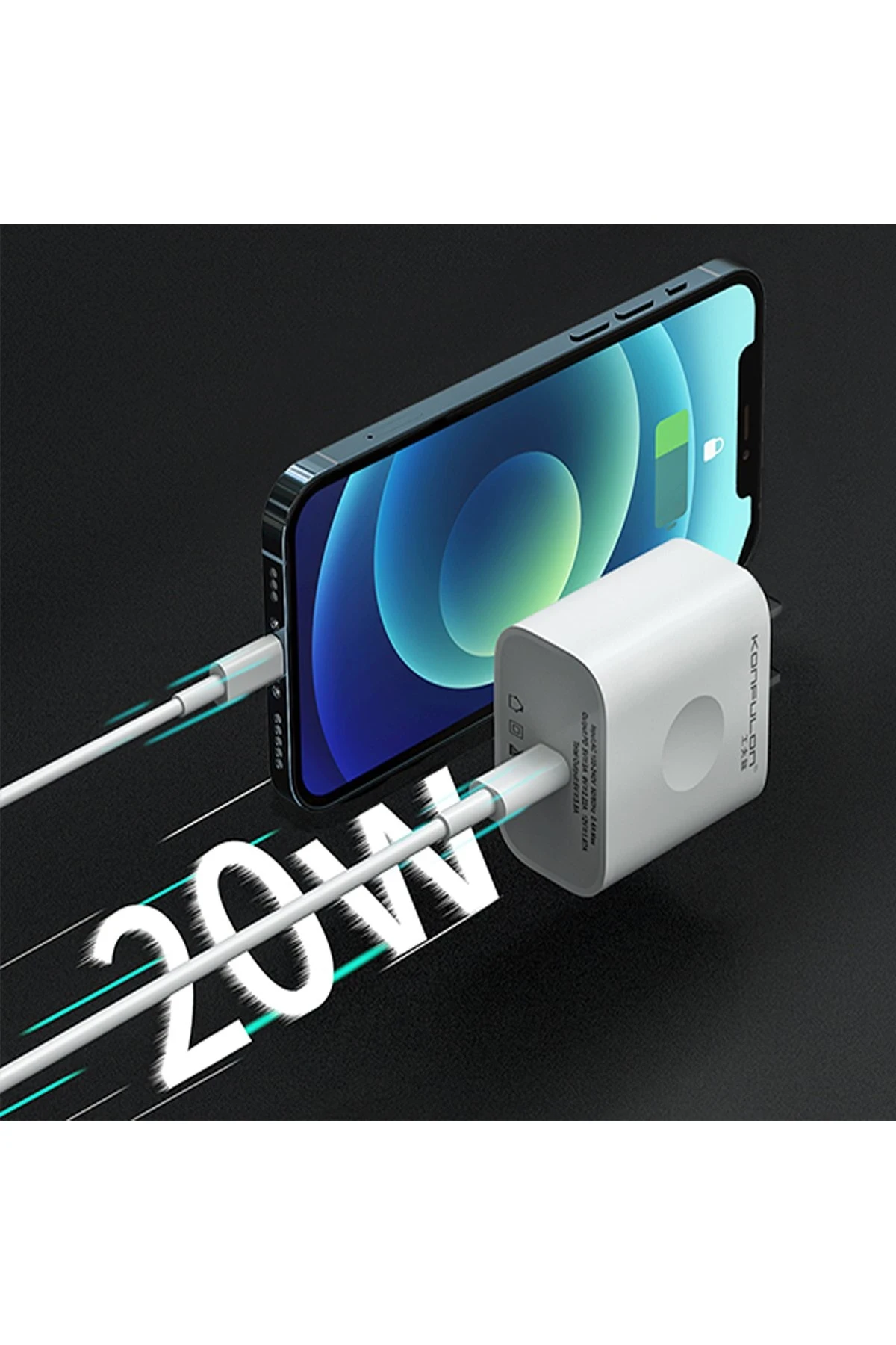 Konfulon C69D 20W + 1M 18W DC15 Type-C to Type-C Kablolu PD Şarj Cihazı — görsel 2