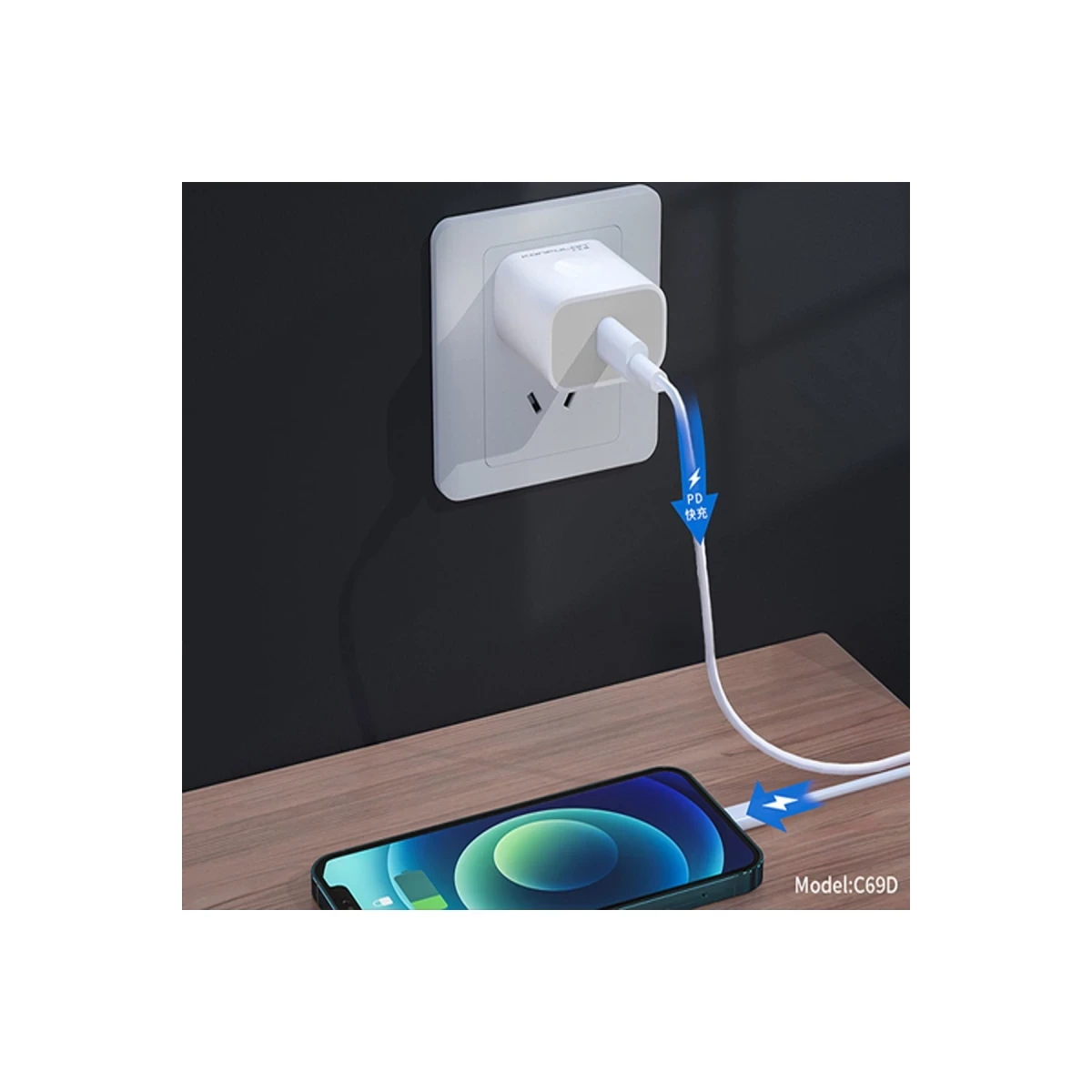 Konfulon C69D 20W + 1M 18W DC15 Type-C to Type-C Kablolu PD Şarj Cihazı — görsel 7