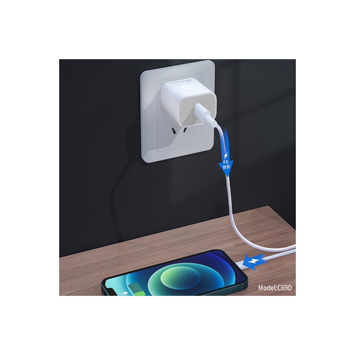 Konfulon C69D 20W + 1M 18W DC15 Type-C to Type-C Kablolu PD Şarj Cihazı — görsel 11