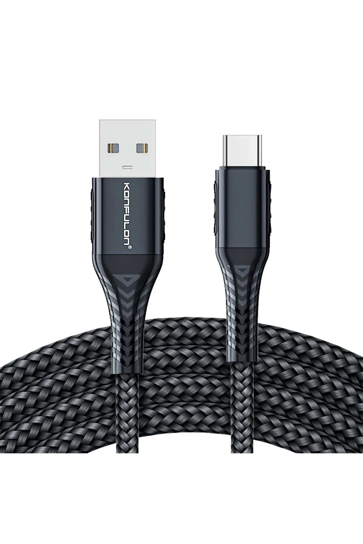 Konfulon DC34 Usb 3.0 to Type-C 1M Tel Örgü 60W Kablo - Gri