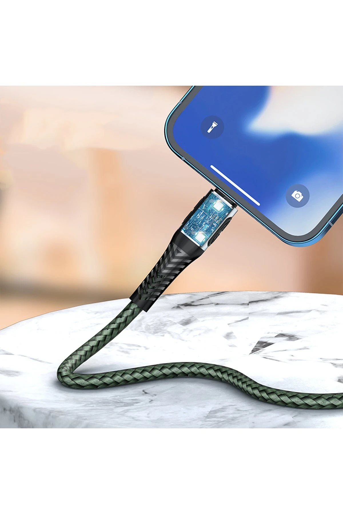 Konfulon DC34 Usb 3.0 to Type-C 1M Tel Örgü 60W Kablo - Gri — görsel 3