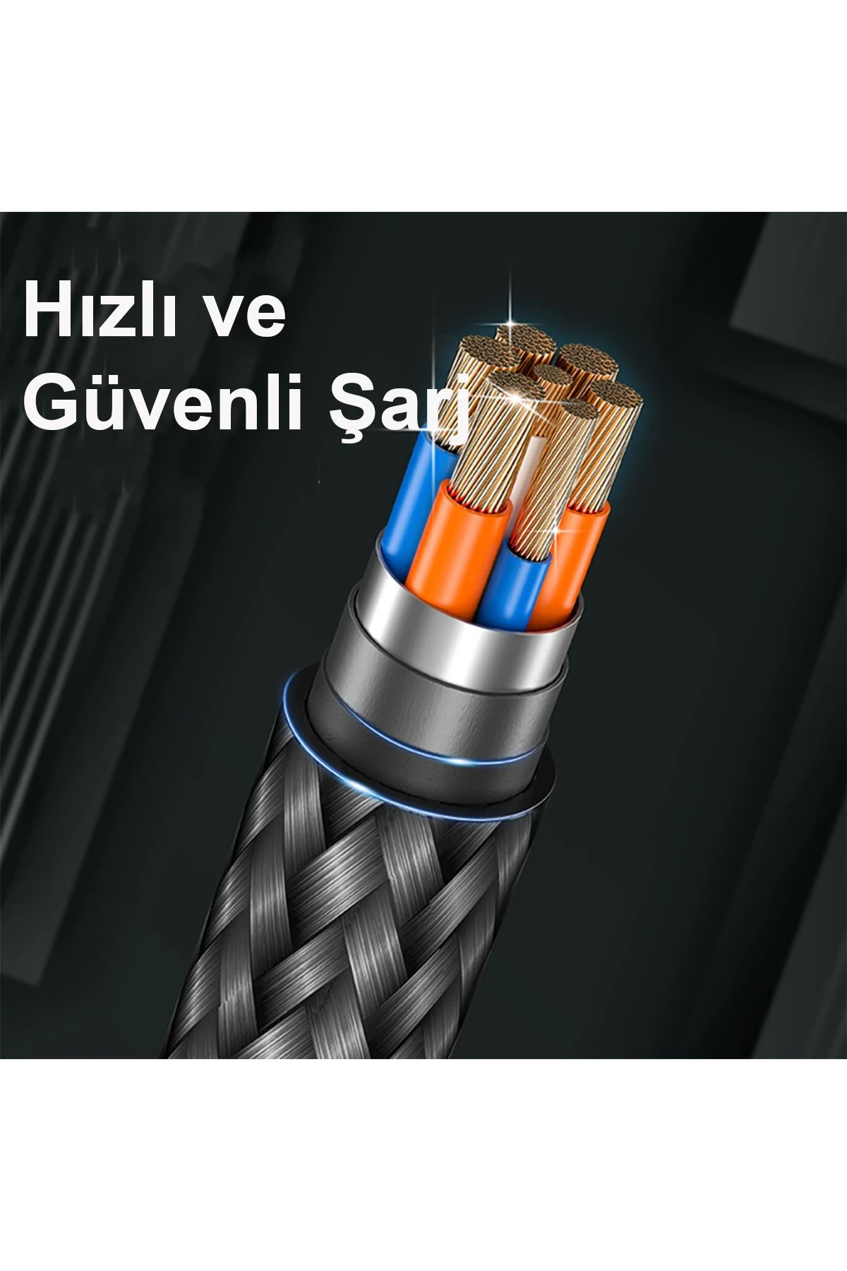 Konfulon DC34 Usb 3.0 to Type-C 1M Tel Örgü 60W Kablo - Gri — görsel 4