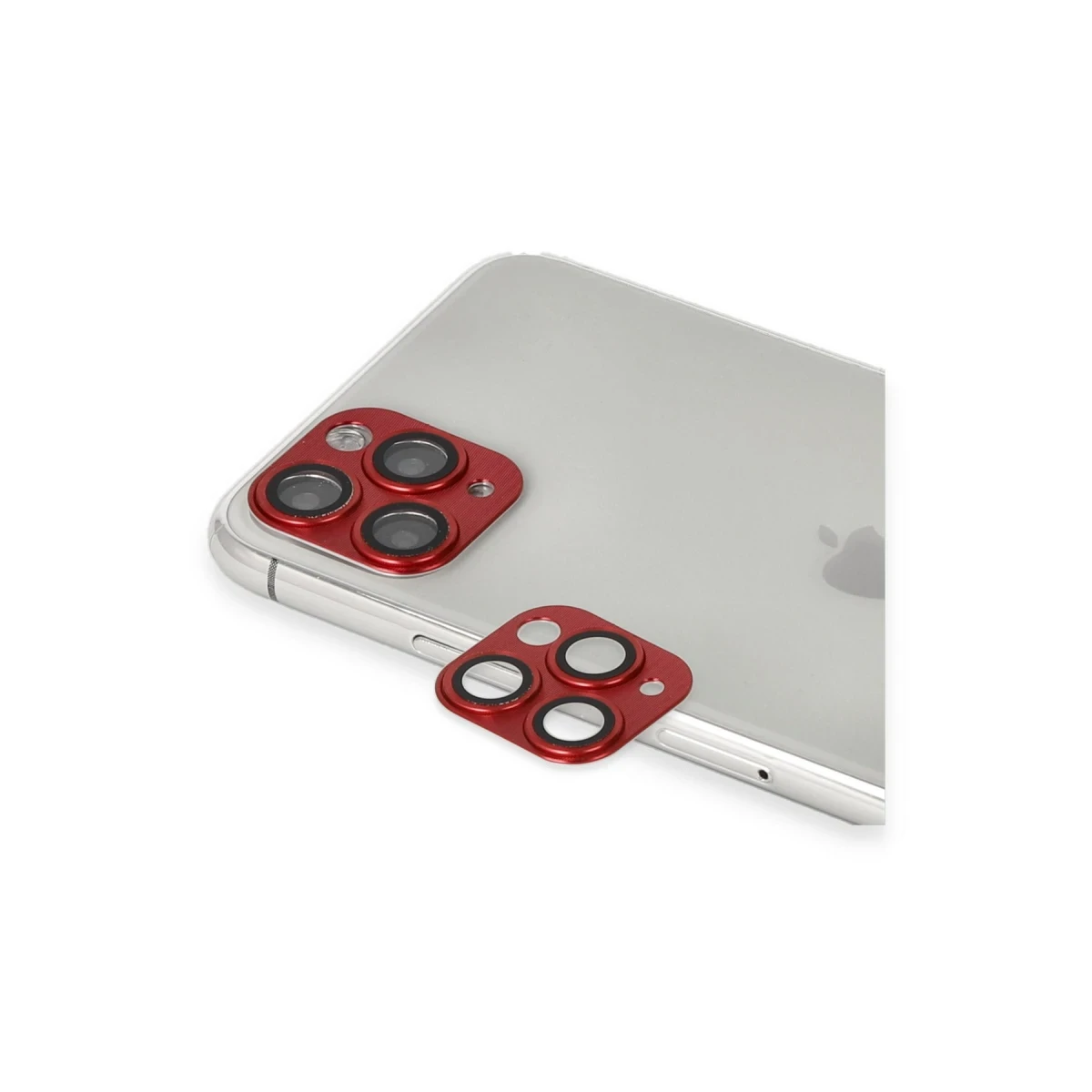 Newface Apple iPhone 11 Pro Max Pers Alüminyum Kamera Lens - Kırmızı