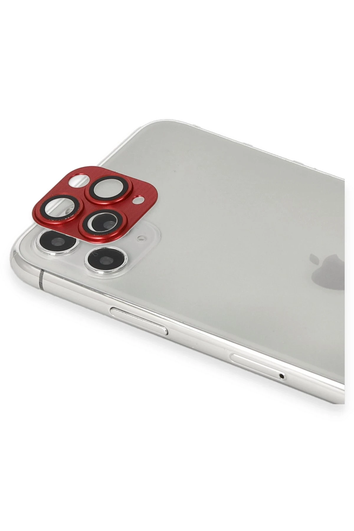 Newface iPhone 11 Pro Max Pers Alüminyum Kamera Lens - Kırmızı