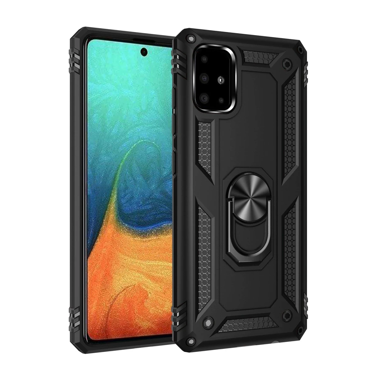 Newface Samsung Galaxy A71 Kılıf Sofya Yüzüklü Silikon Kapak - Siyah — görsel 2