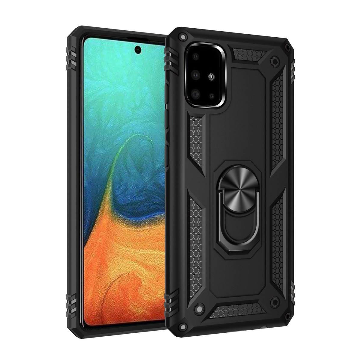 Newface Samsung Galaxy A71 Kılıf Sofya Yüzüklü Silikon Kapak - Siyah — görsel 3